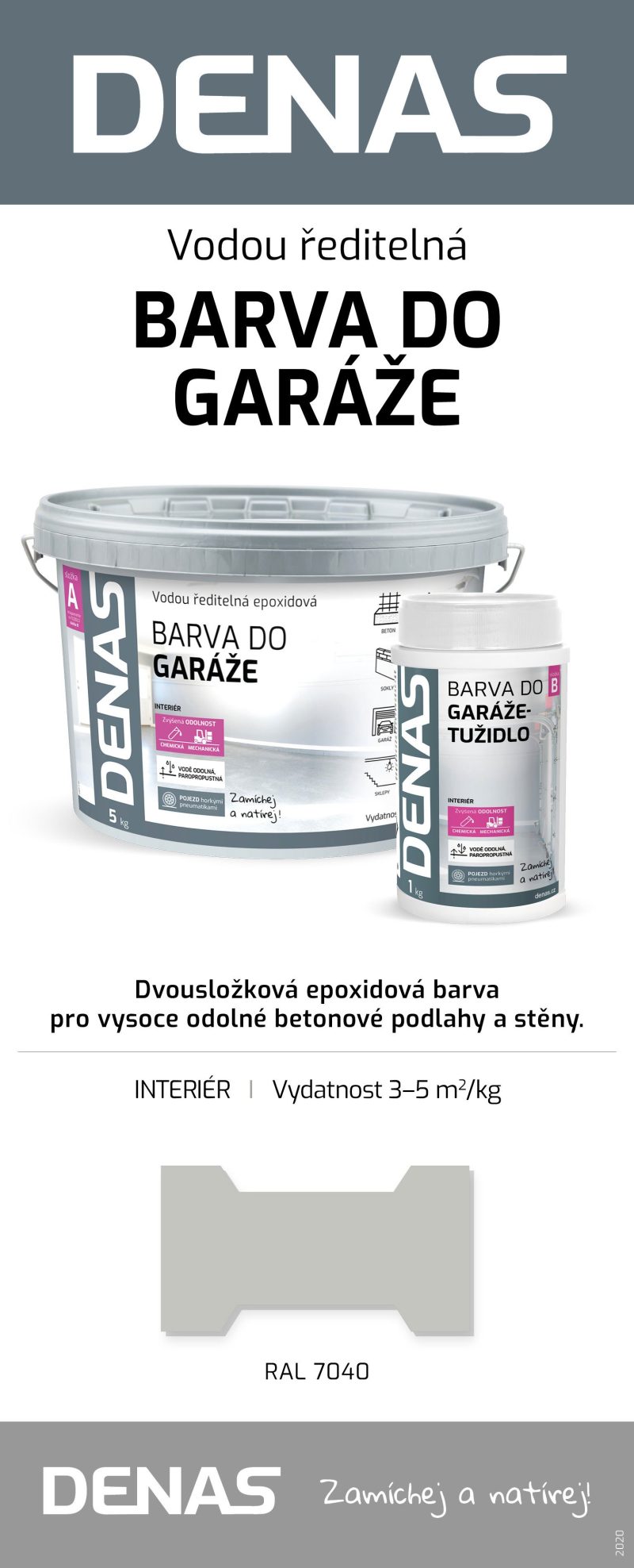 DENAS GARÁŽ - epoxidová 2 zložková farba na podlahu
